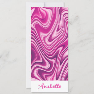 Gepersonaliseerd Hot Pink Liquid Marble Bladwijzer