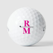 Gepersonaliseerd Hot Pink Monogram Golfballen (Voorkant)
