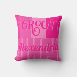 Gepersonaliseerd Hot Pink Retro Pattern Sierkussen