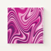Gepersonaliseerd Hot Pink Vloeibaar Marmer Notitieboek (Achterkant)