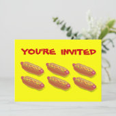Gepersonaliseerd hotdog-wedstrijd of BBQ uitnodigi Kaart (Staand voorkant)