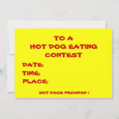 Gepersonaliseerd hotdog-wedstrijd of BBQ uitnodigi Kaart (Achterkant)