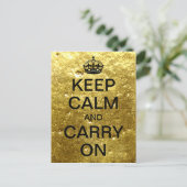 Gepersonaliseerd HOUD KALM en DRAAG DOOR - goudste Briefkaart (Staand voorkant)