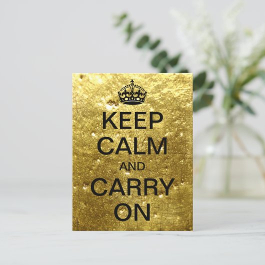 Gepersonaliseerd HOUD KALM en DRAAG DOOR - goudste Briefkaart