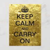 Gepersonaliseerd HOUD KALM en DRAAG DOOR - goudste Briefkaart (Voorkant)