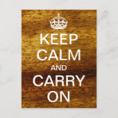Gepersonaliseerd HOUD KALM en DRAAG VERDER - hout Briefkaart (Voorkant)