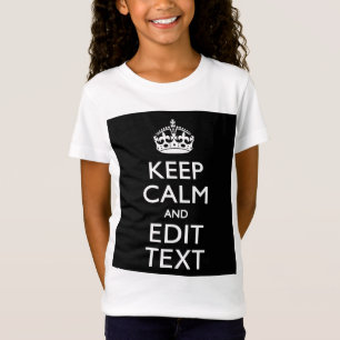 Gepersonaliseerd houd kalm en geef Tekst op Zwart  T-shirt
