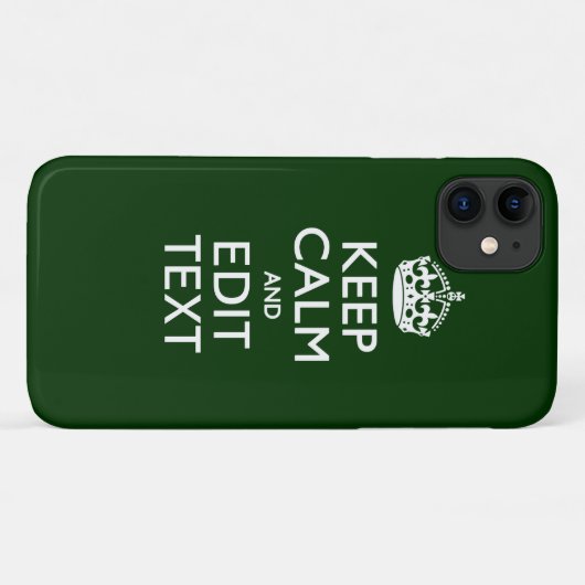Gepersonaliseerd Houd kalm en Jouw tekst bos groen Case-Mate iPhone Case (Achterkant (horizontaal))