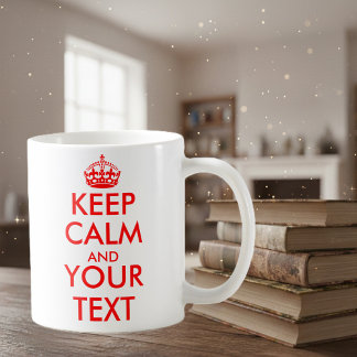 Gepersonaliseerd Houd kalm en jouw tekst koffiehan Koffiemok