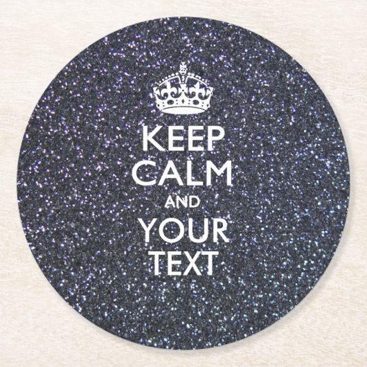 Gepersonaliseerd HOUD KALM EN Jouw tekst Print Ronde Kartonnen Onderzetter (Voorkant)