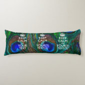 Gepersonaliseerd HOUD KALM EN Jouw tekst voor Peac Lichaamskussen (Voorkant)
