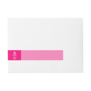 Gepersonaliseerd HOUD KALM hebben het Hete Roze Adreslabel Wikkel