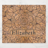 Gepersonaliseerd hout Floral Mandala Bier Etiket (Enkel label)