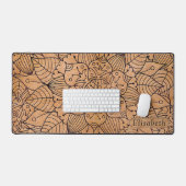 Gepersonaliseerd hout Floral Mandala Bureaumat (Keyboard & Muis)