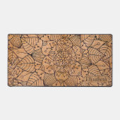 Gepersonaliseerd hout Floral Mandala Bureaumat (Voorkant)