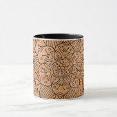 Gepersonaliseerd hout Floral Mandala Mok (Midden)