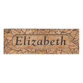 Gepersonaliseerd hout Floral Mandala Naambadge (Voorkant)