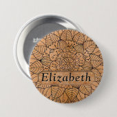 Gepersonaliseerd hout Floral Mandala Ronde Button 7,6 Cm (Voorkant /achterkant)
