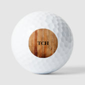 Gepersonaliseerd hout Rustisch land Bruin zwart Golfballen (Voorkant)