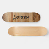 Gepersonaliseerd hout Rustisch land Bruin zwart   Persoonlijk Skateboard (Horizontaal)
