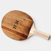 Gepersonaliseerd hout Rustisch land Bruin zwart Tafeltennisbatje (Zijkant)