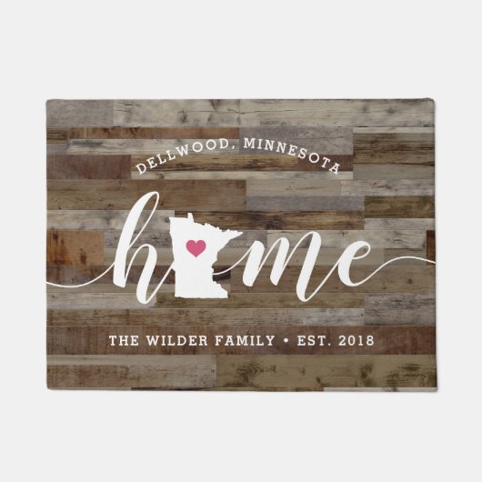 Gepersonaliseerd hout van de staat Minnesota voor  Deurmat (Voorkant)