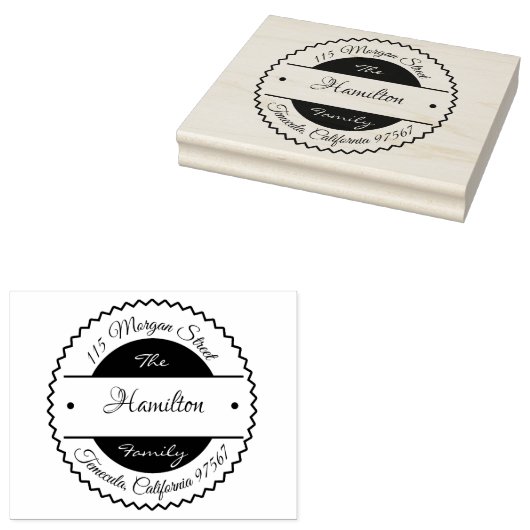 Gepersonaliseerd houten rubberstempel (Gestempeld)