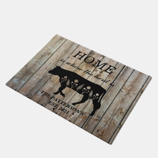 Gepersonaliseerd huis is waar het beslag zich bevi deurmat (Schuin)