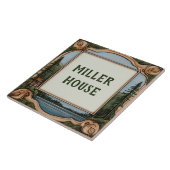 Gepersonaliseerd Huis Naam Bord Lakehouse Cabin Pl Tegeltje (Zijkant)