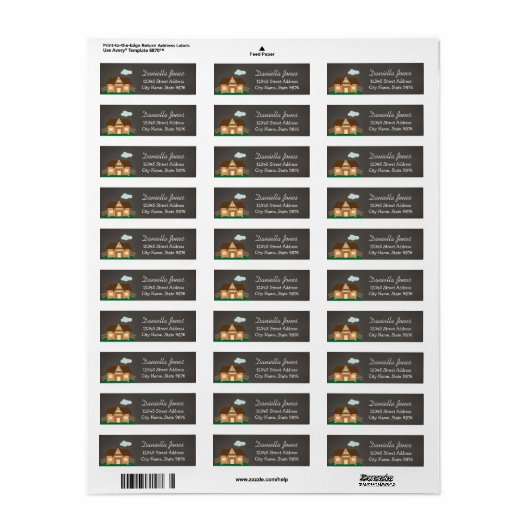 Gepersonaliseerd huis retour adres label (Full Sheet)