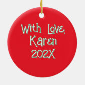 Gepersonaliseerd huis van een stoute elf keramisch ornament (Achterkant)