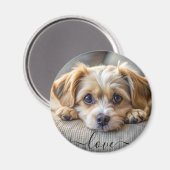 Gepersonaliseerd huisdier 2 foto hondenliefhebber  magneet (Voorkant / Achterkant)