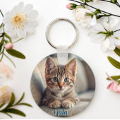 Gepersonaliseerd huisdier 2 foto kat liefhebber ke sleutelhanger