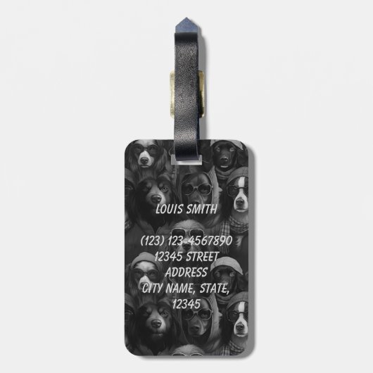 "Gepersonaliseerd huisdier eigenaar Bagagelabel -  (Achterkant verticaal)