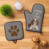 gepersonaliseerd huisdier ovenwant & pannenlap set (Top down)