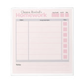 Gepersonaliseerd huiswerkblok notitieblok (Voorkant)