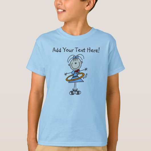 Gepersonaliseerd Hula Hoop Stick Figuur Girl T shi T-shirt (Voorkant)