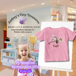 Gepersonaliseerd Hummingbird Baby T-shirt