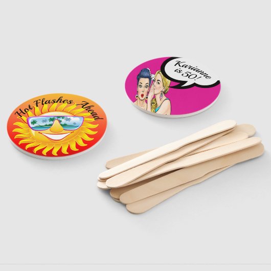 Gepersonaliseerd Humor Pop Kunst Verjaardagsfan Handwaaier (Niet-gemonteerd)