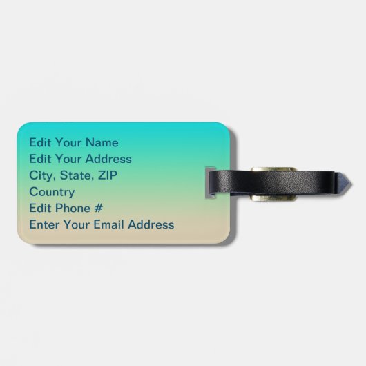 Gepersonaliseerd Huntington Beach Pier Illustratie Bagagelabel (Achterkant horizontaal)