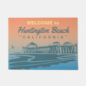 Gepersonaliseerd Huntington Beach Pier-ontwerp Deurmat (Voorkant)