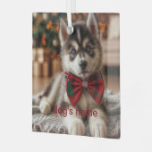 Gepersonaliseerd Husky Glas Ornament (Voorkant links)