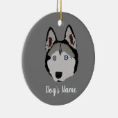 Gepersonaliseerd Husky Keramisch Ornament (Rechts)