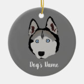 Gepersonaliseerd Husky Keramisch Ornament (Voorkant)
