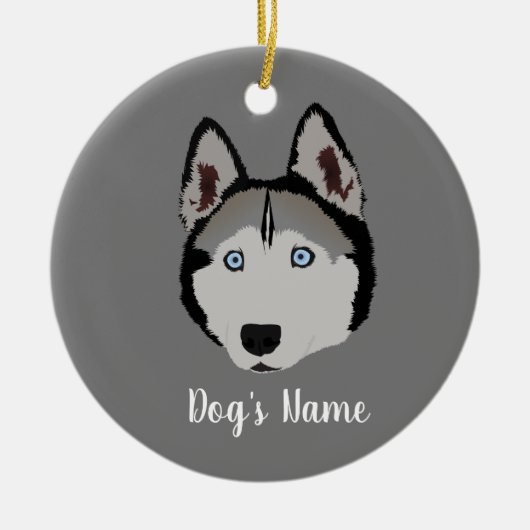 Gepersonaliseerd Husky Keramisch Ornament (Voorkant)