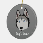 Gepersonaliseerd Husky Keramisch Ornament (Links)