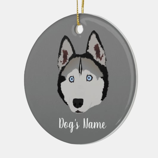 Gepersonaliseerd Husky Keramisch Ornament (Links)