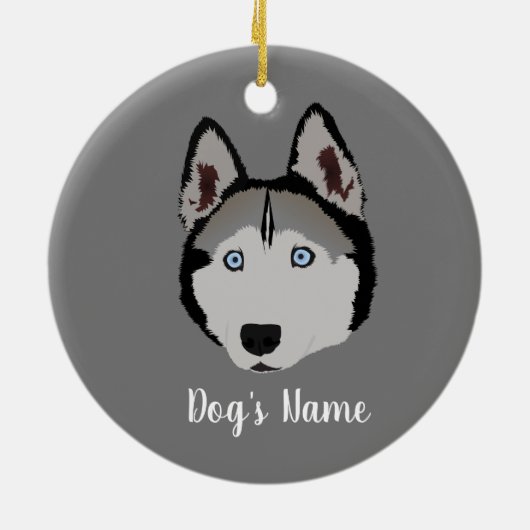 Gepersonaliseerd Husky Keramisch Ornament (Achterkant)