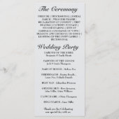 Gepersonaliseerd huwelijksprogramma met bloemenont programmakaart (Achterkant)