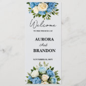 Gepersonaliseerd huwelijksprogramma met bloemenont programmakaart (Voorkant)